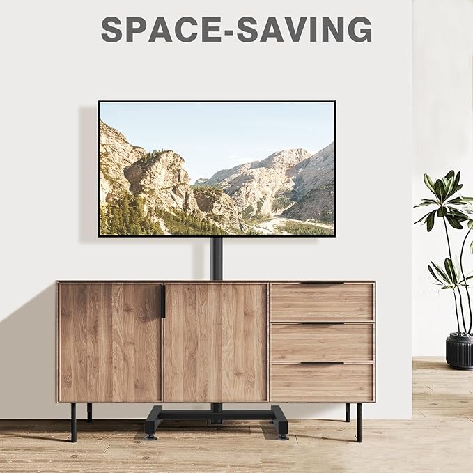 TVON TV Floor Stand for 13-50 inch LCD LED Flat/Curved Panel Screen TVs up to 44 lbs, Height Adjustable TV Stand Mount with VESA 200x200, Portable TV Stand for Bedroom, Dorm Room, Office
