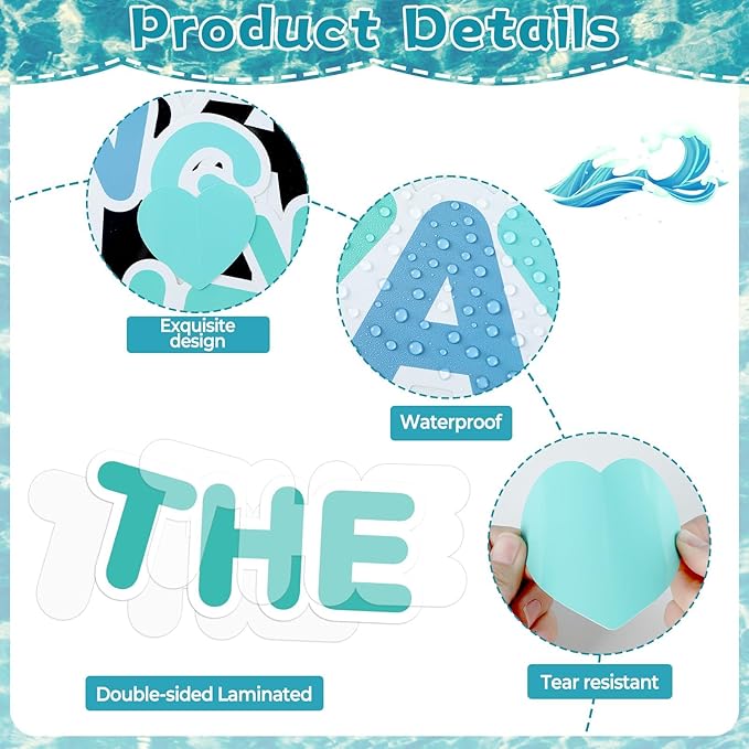 Summer Ocean Reading Bulletin Board Decorations Ocean Waves Theme Bulletin Board Set Catch The Reading Wave Half Heart Cutouts for Library School Classroom Chalkboard Wall Decor