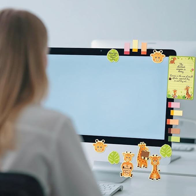 B1ykin Cute Sticky Notes Set - I Just Really Like Giraffe Self-Stick Notes Pad, 550 Sheets Writing Memo Pages Sticky Notepad for Teacher Appreciation Gifts, School Office Party Supplies (Giraffe)