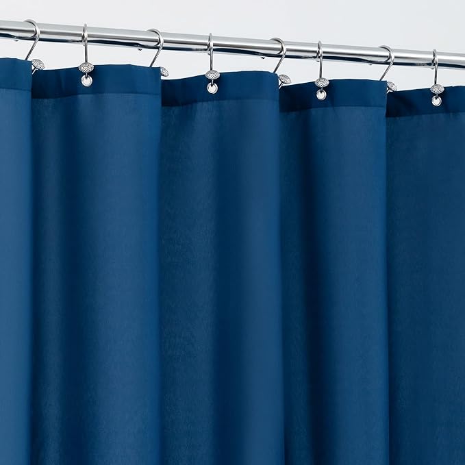 ALYVIA SPRING Stall Fabric Shower Curtain Liner Waterproof - Soft & Lightweight Small Shower Curtain with Magnets for Narrow Stall Size, Machine Washable - 36x72, Navy