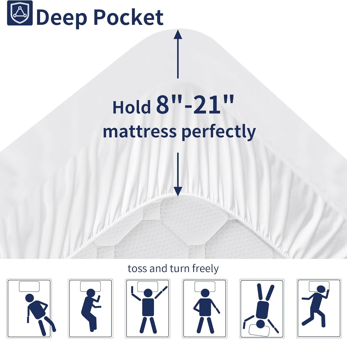 Mattress Topper Twin Extra Thick Mattress Pad Cover for Back Pain Cooling Mattress Protector with 8-21 Inch Deep Pocket Overfilled Down Alternative Filling White