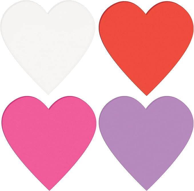 Large Craft Hearts - 6" (Pack Of 20) - Assorted Color Foam Heart Shapes For Crafting, DIY Projects & Valentines Decor