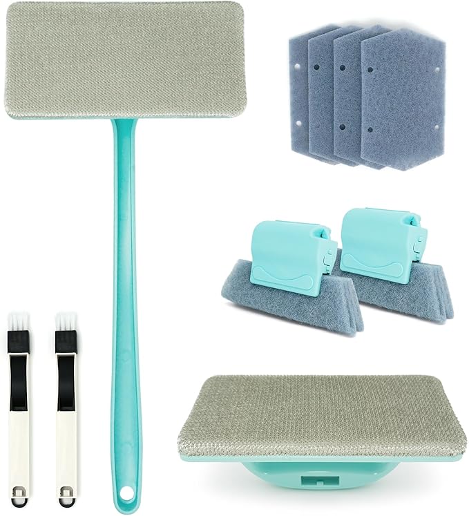Mesh Screen Cleaner(2 Pack), Window Screen Cleaner Kit, Screen Cleaner with Window Groove Brush, Wet/Dry Tool for Cleaning Screens & Tracks, Clean Window Screen Without Removing from Frame