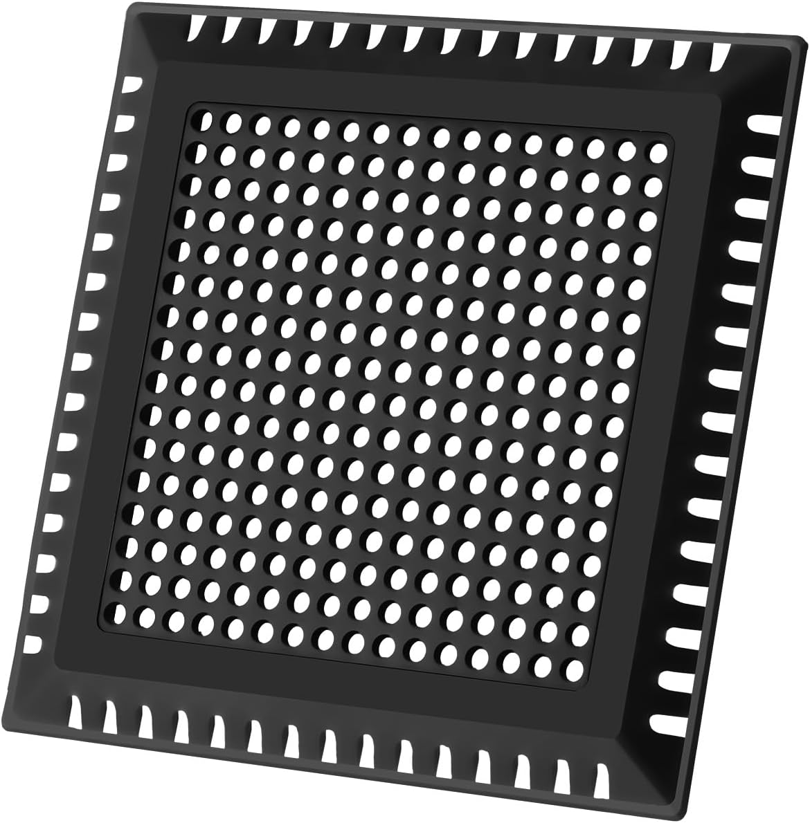 Hair Catcher/Drain Strainer/Shower Drain Cover for Bathroom Floor Drain, Stainless Steel and Silicone (4inch, Matte Black)