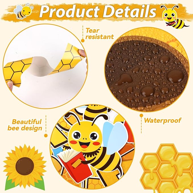 gisgfim Bee Bulletin Board Decorations Bee A Good Reader Cutouts Reading Theme Bulletin Board Borders for Classroom School Library Home Wall Decor(Bees)