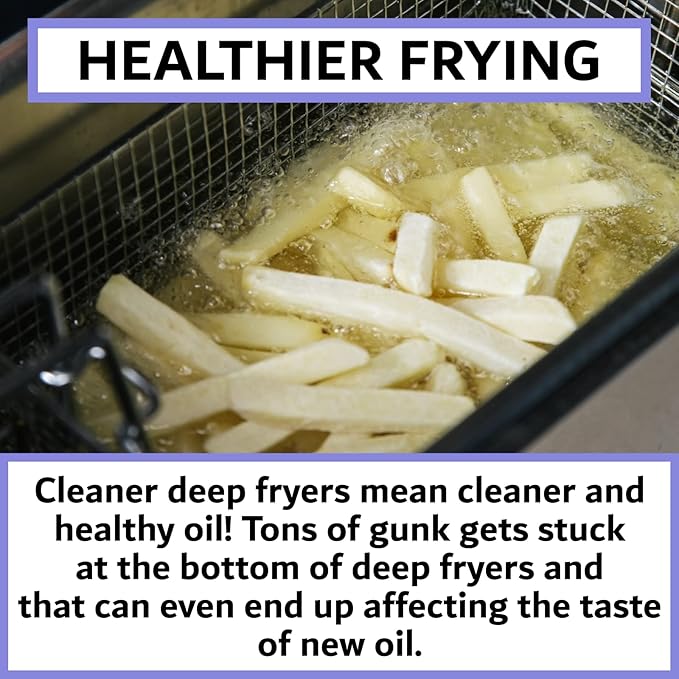4-Pack Deep Fryer Cleaning Brush – L-Shaped High-Temp Commercial Kitchen Tool - Heavy Duty Brass Bristles - Heat Resistant to 750F - Deep Fryer Cleaner - Made in USA by FryOilSaver Co. B53C