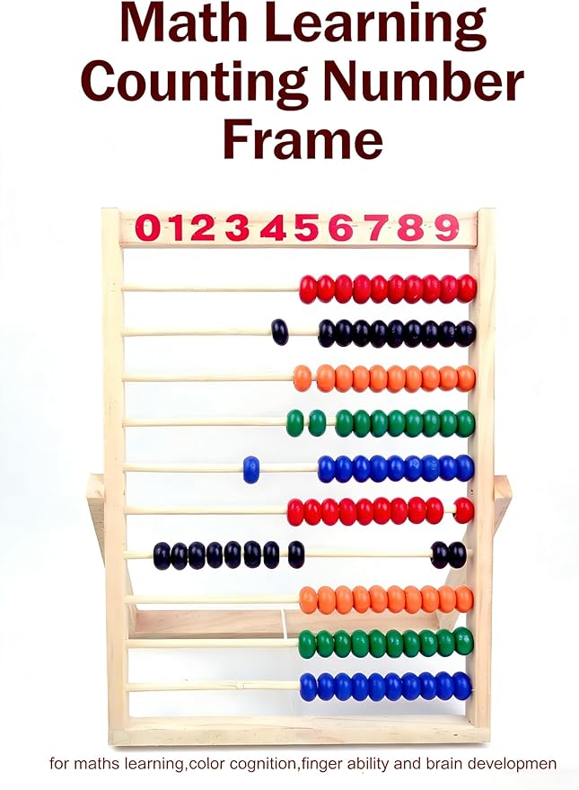 MAGIKON Wooden Counting Number Frame, 10 Rows Abacus for Kids Learning Math (11-1/2-Inch)