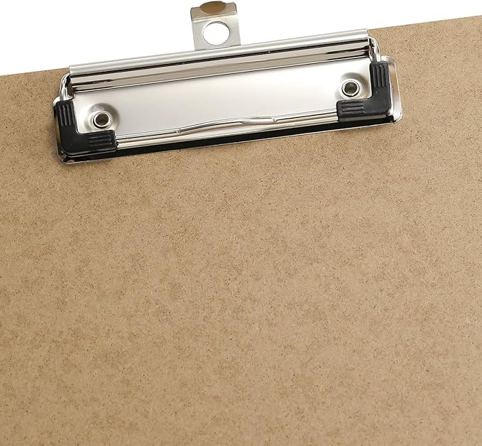 15 Pack Clipboard 9 x 12.5 Letter Size Clip Boards Bulk, A4 Wooden Hardboard Office Clipboards Pack for Classroom, Work-Meetings, Brown
