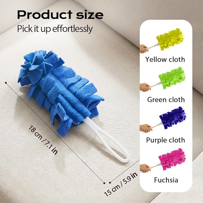 360° Electrostatic Duster Refills, 2026 New Washable & Reusable Microfiber Pads Fleece Duster Refill Compatible Tools for Cleaning Home, Blinds, Car, Pet, Furniture, Fans (Mix)