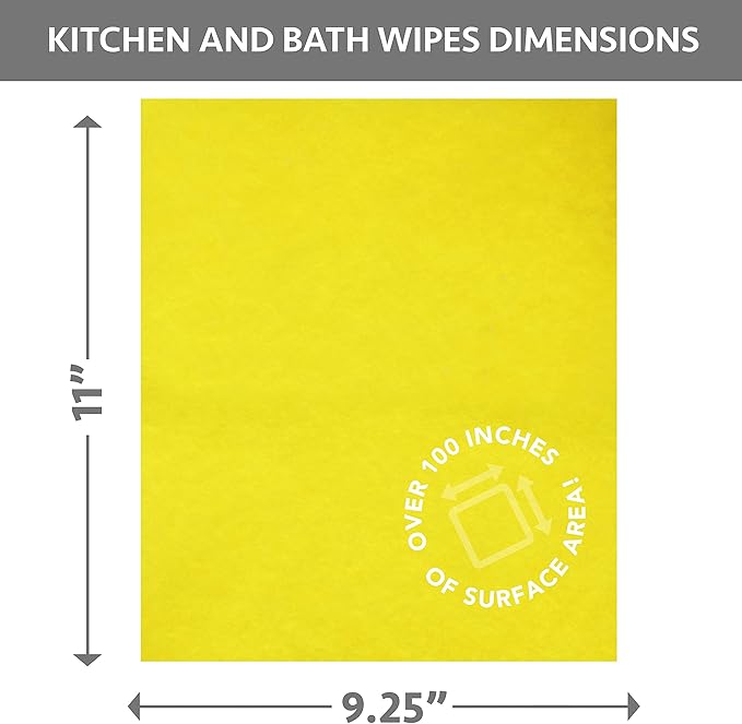 Cadie Kitchen and Bath Amazing Wipes - Absorbent and Reusable Cloth for Washing, Drying, Wiping in The Bathroom or Cuisine Surfaces | Cleaning Sink, Tiles, Bathtub, Walls, Mirror or Floors | 3-Pack
