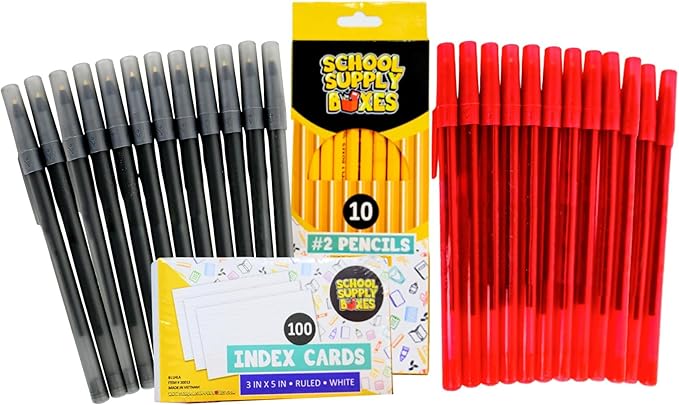High School Writing Bundle | 1 Pallet (112 Boxes) - 51 Pieces per Box | School Supply Boxes - Back to School Essentials | Includes Composition Books, Loose Leaf Paper, Index Cards, 12 ct. Pens & More