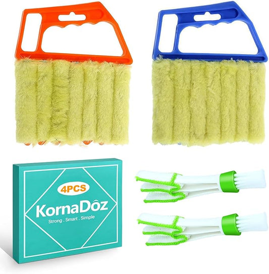 4 Pack Blind Cleaner Duster Tool, 7-Finger Window Blind Cleaner for Wood & Vinyl Blinds, Mini Blinds Cleaner Tool