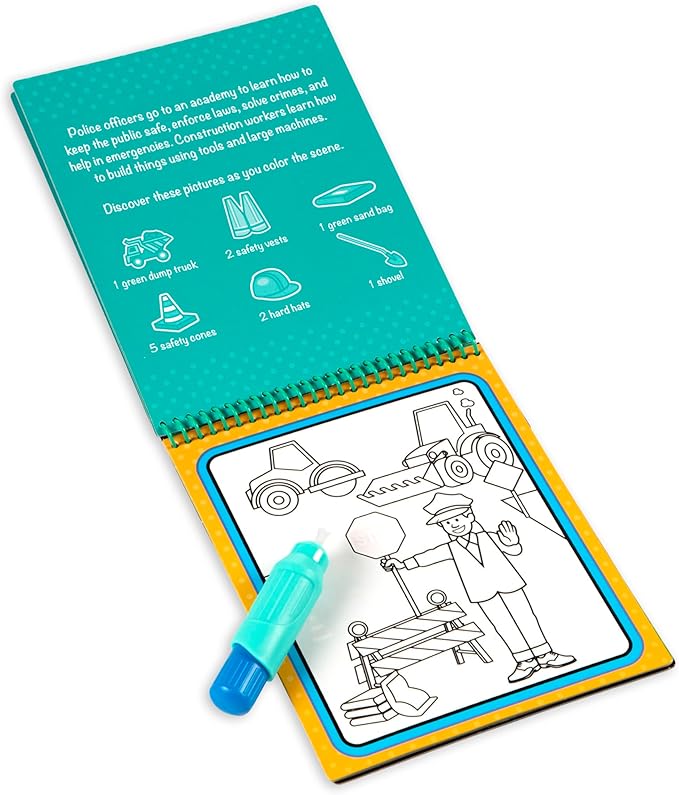 Melissa & Doug On The Go Water Wow! Reusable Water-Reveal Activity Pad- Occupations