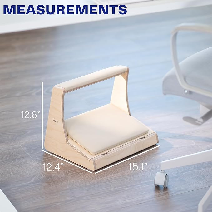 VIVO Under Desk Footrest with Hidden Storage Compartment for Shoes, Tilting Platform and Leg Rest with Thick Padding, Light Wood, STAND-FT03