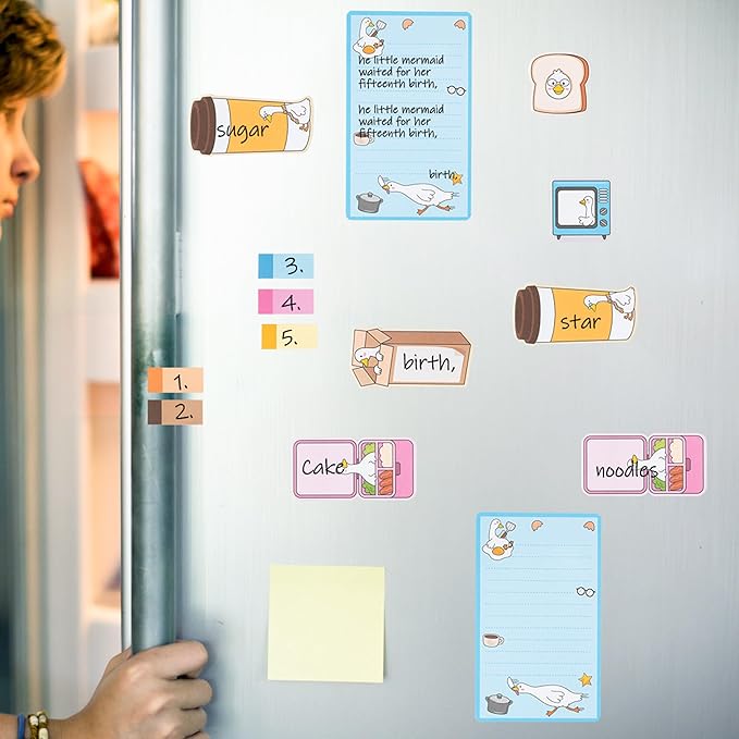 B1ykin Cute Sticky Notes Set - Just A Silly Goose Self-Stick Notes Pad, 550 Sheets Writing Memo Pages Sticky Notepad for Teacher Appreciation Gifts, School Office Party Favors Supplies (Funny Goose)