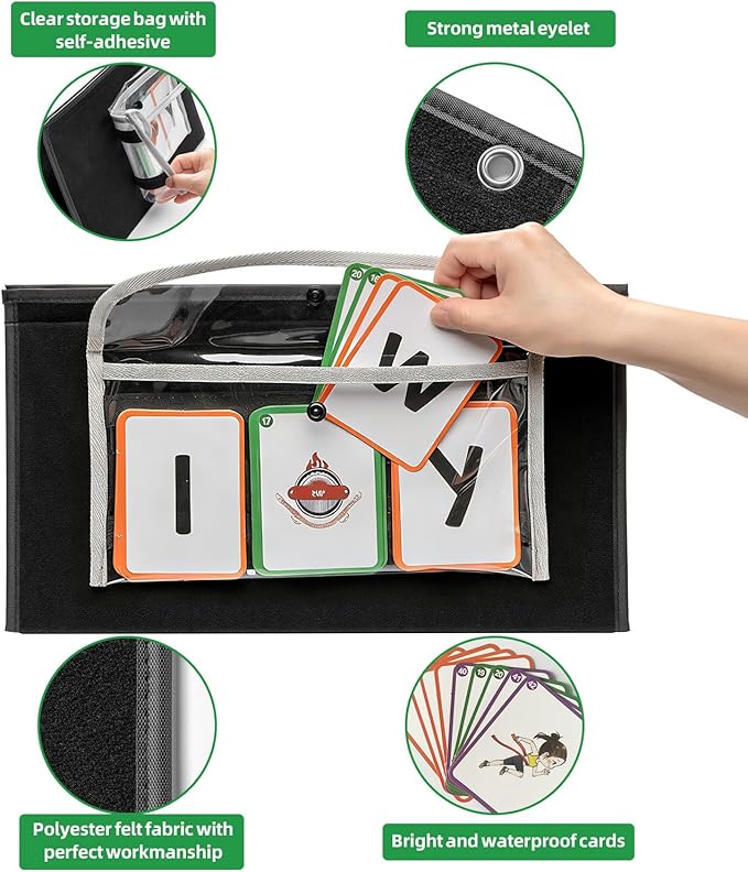 CVC Word Builder Desktop Pocket Chart with 107 Phonics Flash Cards, Kids Word Builder Games for Learn to Read CVC CVCC CCVC Words, Phonics Learning Tool for Preschool Kindergarten Classroom.