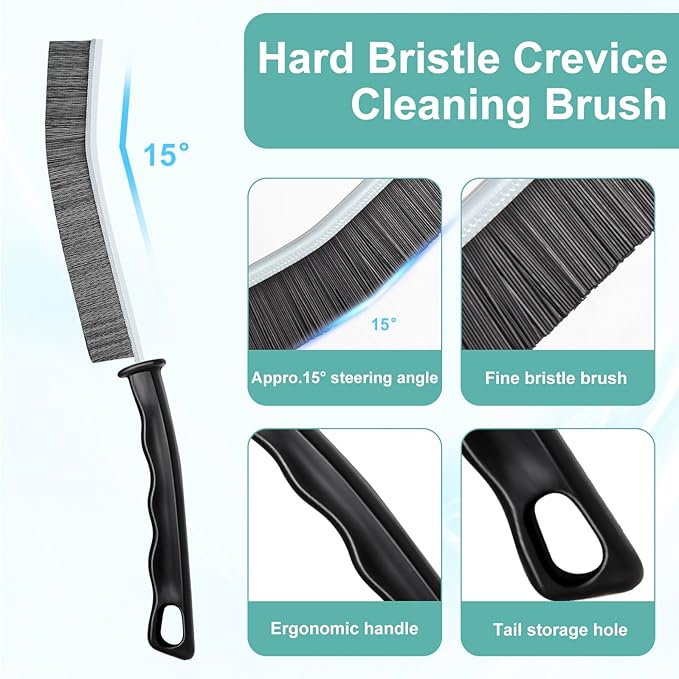 Crevice Cleaning Brush，Hard-Bristled Grout Brush，2024 New Multifunctional Gap Cleaning Brush Tool，Dead Corners Brushes for Bathroom Kitchen Tiles Window Door Slots，5pcs
