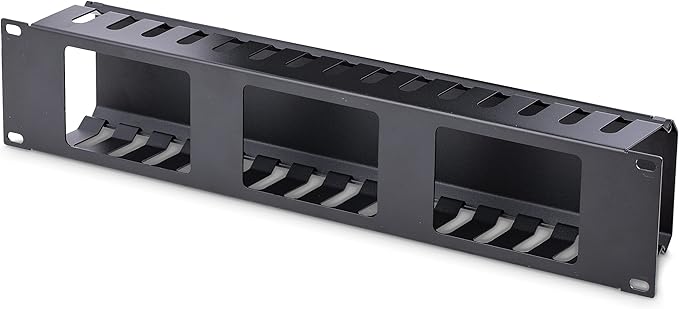 StarTech.com Horizontal 2U Server Rack Cable Management Finger Duct w/ Cover - 19" Network Rack Wire Duct Raceway Panel - Slotted Wire Duct (CMDUCT2U)