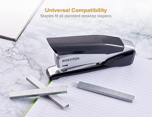 Bostitch Office Standard Staples, 1/4" Length,Full Strip Staples, 5000 Per Box, 8-Pack