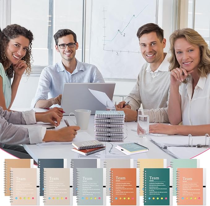 Feifeiya 24 Pcs Employee Appreciation Gifts Bulk Team Recognition Notebooks with Sticky Notes Staff Thank You Gifts for Social Worker Teacher Nurse Coworker Office Motivation Set (Fresh Colors)