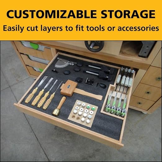FastCap Kaizen Foam Sheet for Tool Organizers and Storage - Perfect for Professional Contractors and Technicians - 30mm Thickness, 2' x 4' Sheet Size, Black & Red