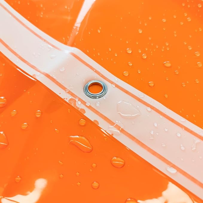 Barossa Design Extra Long Shower Curtain Liner with 3 Magnets - 72" x 84" XL, Waterproof PEVA Lightweight Shower Liner for Bathroom, PVC Free, Metal Grommets - Clear Orange, 72x84