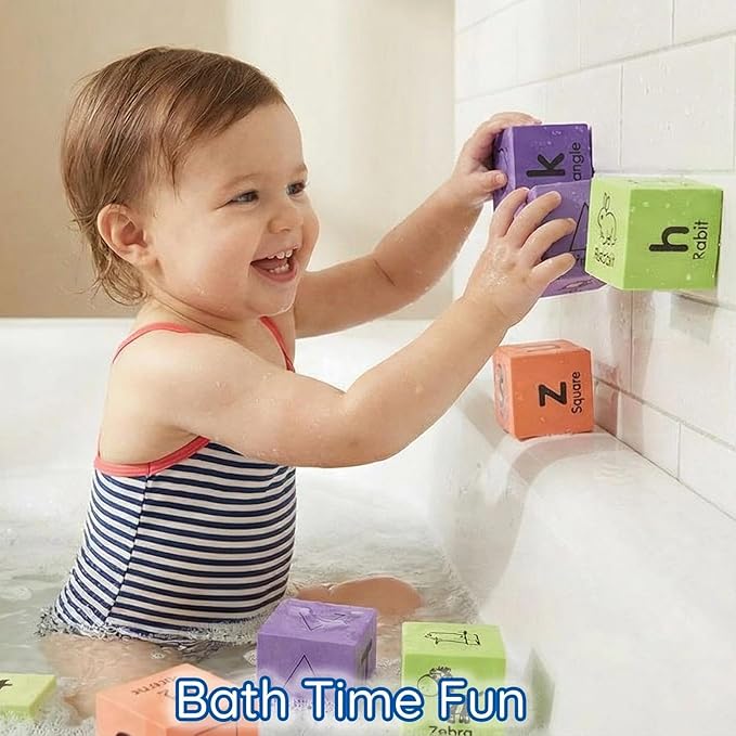 BOHS Foam Learning Blocks - Number,Alphabet,Shapes,Sight Words - Quiet,Safe and Soft Stacking Toys for Toddlers,30pcs,1.96 in(5cm)/piece