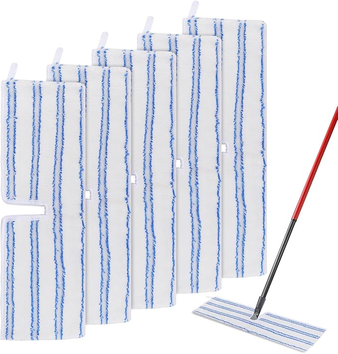 Mop Heads Replacements Compatible with Cedar Dual-Action Flip Mop - Microfiber Mop Replace Pads for Dry/Wet Use - Reusable Washable Dust Mop Refills for Floor Cleaning,5 Pack