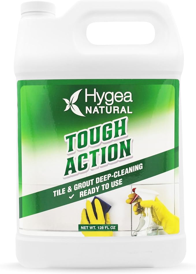 Hygea Natural Tough Action Tile & Grout Cleaner - Deep Cleans Dirt & Scum, Conditions & Enhances Stone Color - Acid-Free & Residue-Free Biodegradable Formula (Ready to Use Gallon)