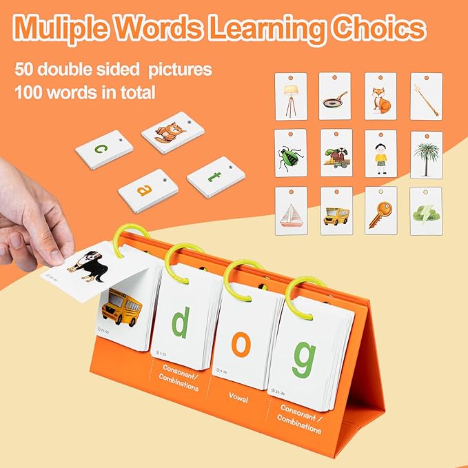 Phonics Flash Cards Sentence Building for Kids, Learn to Read Sight Words Phonics Flashcads, Special Education Homeschool Classroom Supplies