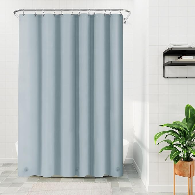 Barossa Design Shower Curtain Liner - Premium PEVA Shower Liner for Bathroom, BPA & PVC Free, No Chemical Smell, Lightweight Standard Size Bath Curtain with 3 Magnets, Metal Grommets - Stone Blue