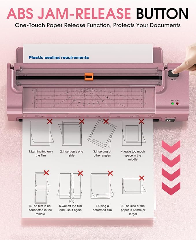 13 Inch Laminator Machine, A3 Personal Laminator Kit for Teachers with 20 Laminating Sheets, Hot Cold Thermal Lamination 11x17 with Anti-Bend Plate, ABS Anti-Jam & 20dB Quiet for Home Office School