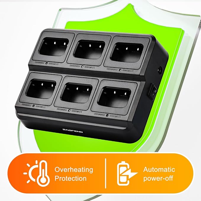 BAOFENG BF-888S Six Way Charger Multi-Unit Charger Station for BF-888S H-777 BF-88ST Walkie Talkies and Batteries