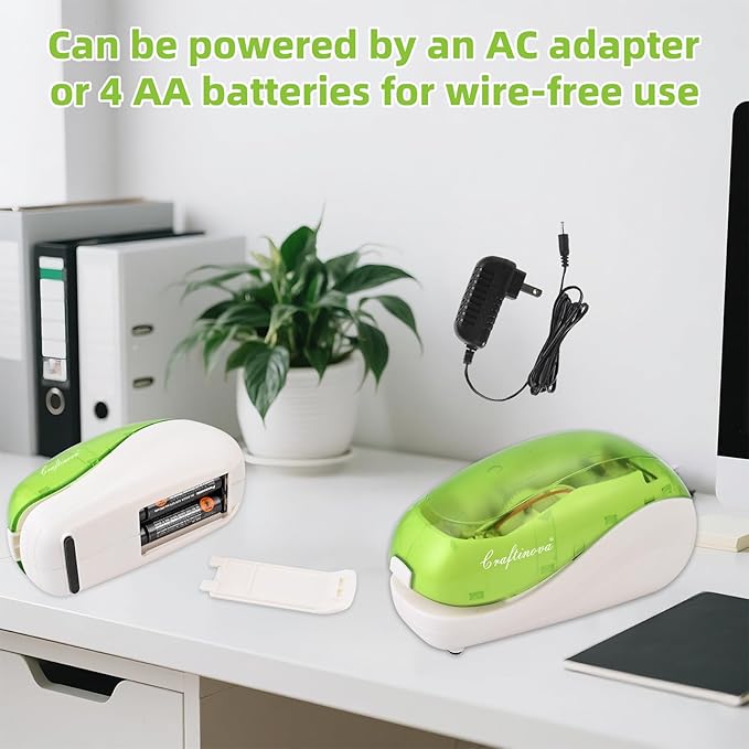Electric Stapler，Including 2000 Staples and 1 Staple Remover, Suitable for Palm Size and high Comfort，25 Sheet Capacity, AC Adapter or Battery Powered，Battery not Included