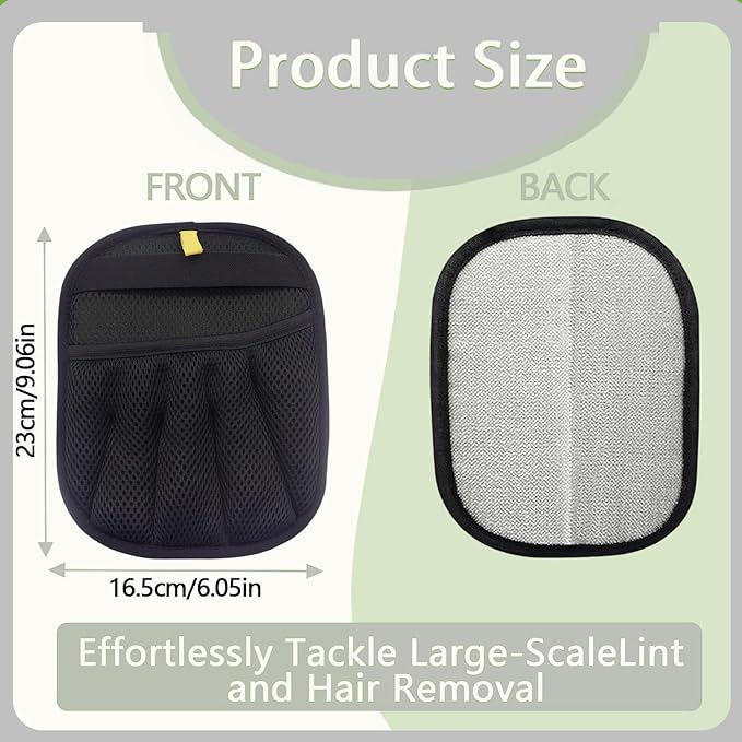 2-Pack Electrostatic Pet Hair Remover Gloves - Reusable Dog & Cat Hair Removal Brush for Furniture,Car Interiors,Bedding and Clothing
