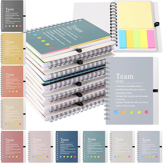 24 Pcs Employee Appreciation Gifts Bulk Team Recognition Notebooks with Sticky Notes Staff Thank You Gifts for Social Worker Teacher Nurse Coworker Office Motivation Set (Macron Color)