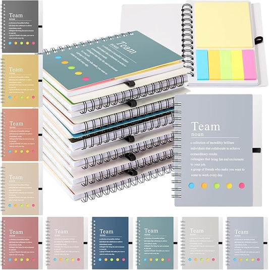 24 Pcs Employee Appreciation Gifts Bulk Team Recognition Notebooks with Sticky Notes Staff Thank You Gifts for Social Worker Teacher Nurse Coworker Office Motivation Set (Macron Color)