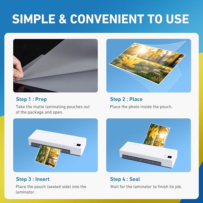 Uinkit Matte Thermal Laminating Pouches 9 x 11.5 Inches 5 Mil Thick Matte Finish 100 Sheets Large Package Fitted for Letter Size Laminating Sheets 8.5 x 11