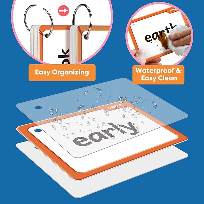 Torlam Sight Words Flash Cards for Kids 2nd Grade,Learn to Read Digraphs CVC Blends Long Vowel Sounds Spelling Reading Phonics Games for 7-8 Years, Site Words Classroom Homeschool
