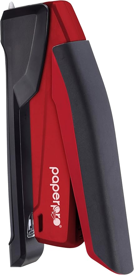 Bostitch Office Executive 3 in 1 Stapler,Includes 210 Staples and Integrated Staple Remover,One Finger Stapling,No Effort,20 Sheet Capacity,Spring Powered Stapler,Red,(Pack of 10)