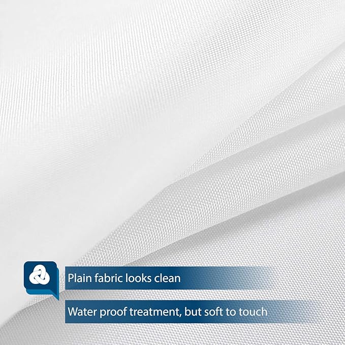 Barossa Design Waterproof Fabric Shower Curtain or Liner Microfiber 72" W x 92" H - Extra Long, Hotel Quality, Machine Washable, White Shower Liner for Bath Tub, 72x92 Inches