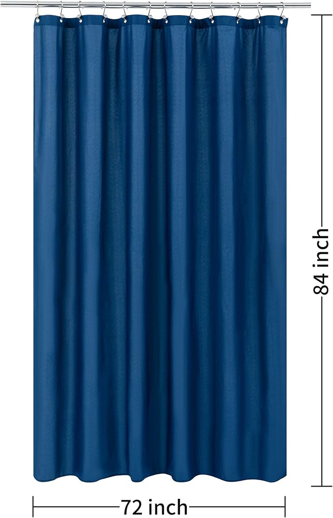 ALYVIA SPRING Extra Long Fabric Shower Curtain Liner Waterproof - 72" x 84", Soft & Lightweight XL Shower Curtain with 3 Magnets, Machine Washable - 72x84, Navy