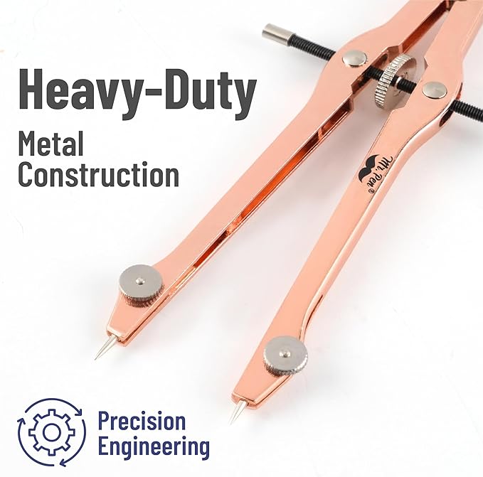 Mr. Pen- Geometry Set, 15 pcs, Rose Gold & Pink, 6 Inch Swing Arm Protractor, Divider, Set Squares, Ruler, Compasses and Protractor
