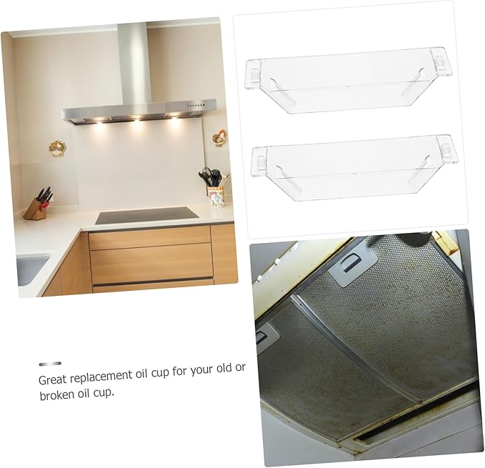 jojofuny 4Pcs Range Hood Oil Collecting Cups with Screws Easy to Install Plastic Grease Bowls Replacement Interchangeable Kitchen Accessories