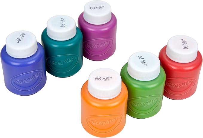Crayola Washable Kids Paint (6ct), Assorted Bulk Paint Set for Kids, Essential Easter Basket Stuffer for Kids, Spring Craft & Art Supplies, Gift for Toddlers, Ages 3+