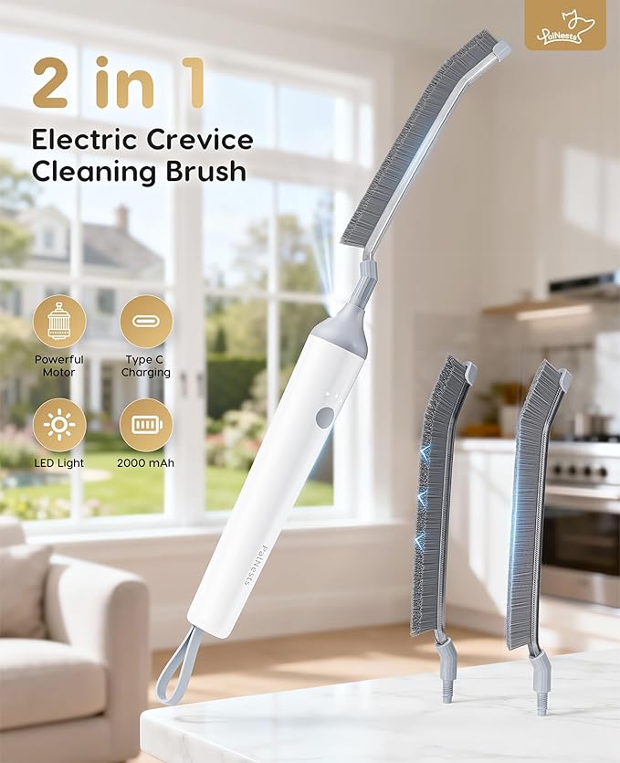 DIY V-Shaped Hard-Bristle Crevice Brush – Replacement for PalNests Crevice Cleaning Brush CB03 & CB04, Deep Clean for Kitchen, Bathroom, Grout & Tight Gaps, Pack of 3
