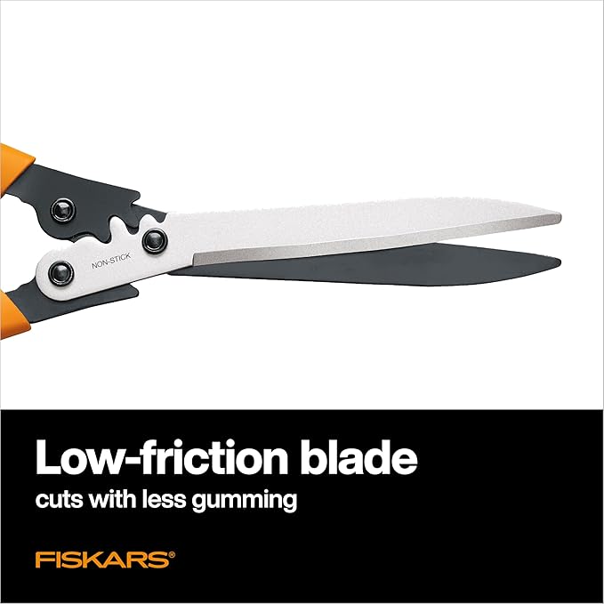 Fiskars 23" Hedge Shears, Hedge Clippers with PowerGear2 Technology that Multiplies Power for Less Effort, Garden Shears with SoftGrip Handles and Shock-Absorbing Bumpers