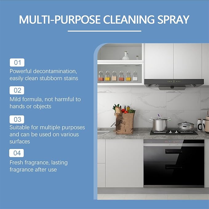 Grease Cleaner - Cleaning Multipurpose Degreaser, 100ml Heavy Duty Kitchen Grime Remover Spray for Window, Glass, Appliance, Countertop, Bathroom, Office, Toilet, Furniture