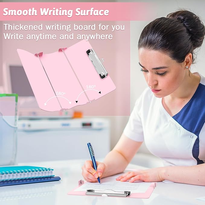 Nursing Clipboard Foldable Clipboard Medical: Edition Cheat Sheets Aluminum 3 Layers Foldable Clipboards Nursing Pocket Size Profile Clip Nurse Clipboards Notepad for Nurses Students and Doctors
