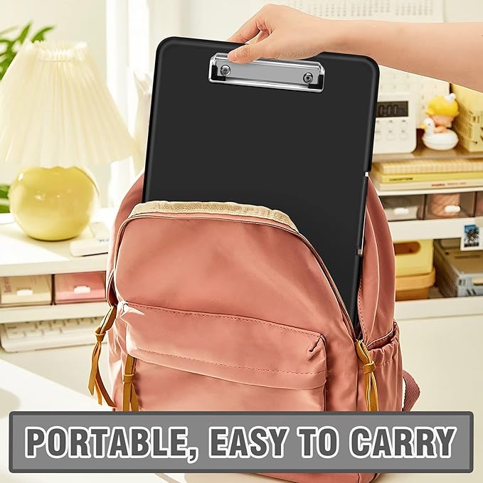 ANZNKU Clipboards with Storage, 13x9.6 Heavy Duty Nursing Clipboard Foldable, Plastic Storage Clipboard with Pen Holder, Cute Clip Board Folder for Teacher Nurse Work, School & Office Supplies(Black)